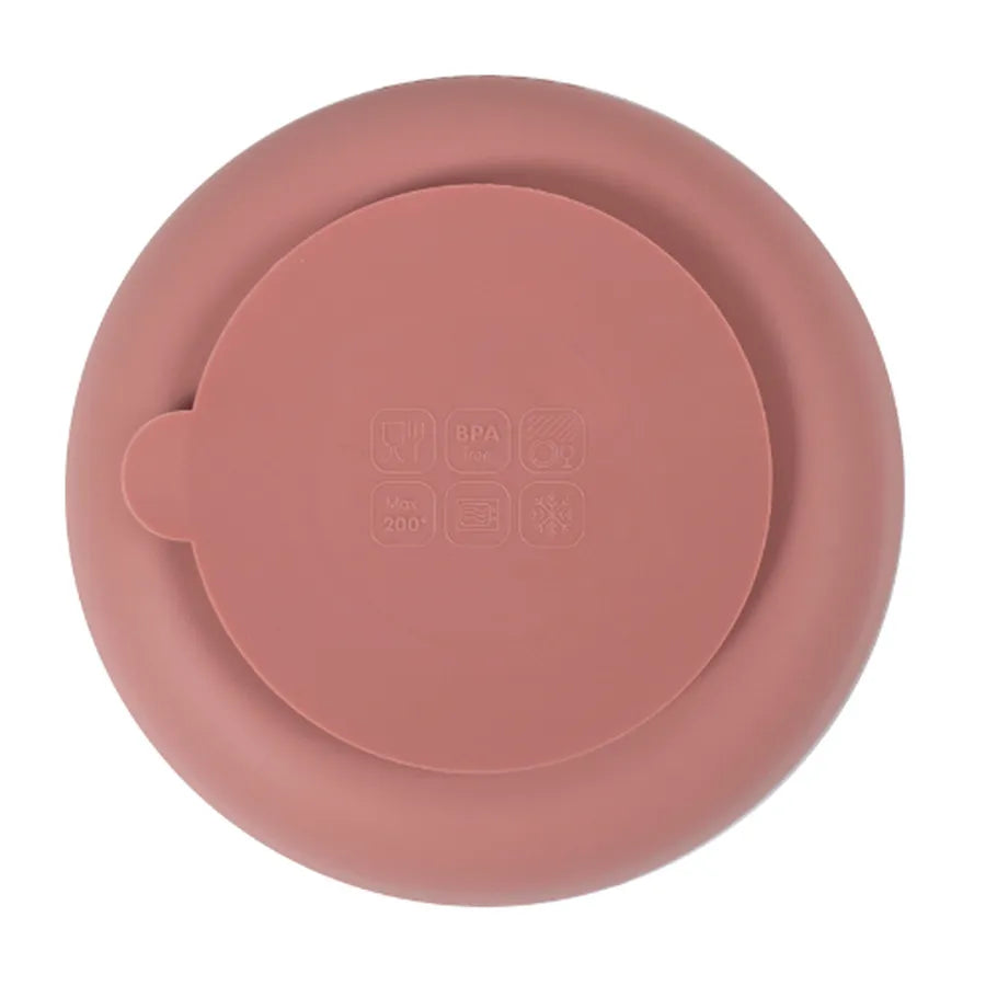 Farfurii din silicon cu ventuză, set de 2 bucăți, rose
