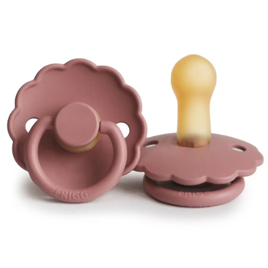 Suzetă din cauciuc natural Daisy, powder blush