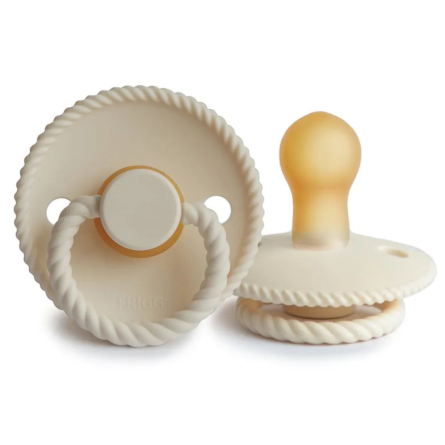Suzetă din cauciuc natural Rope, cream