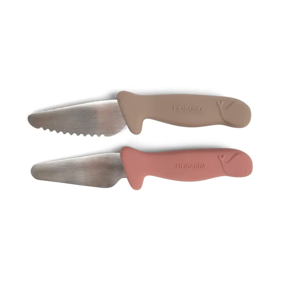 Cuțite de antrenament din silicon, set de 2 bucăți, warm grey / rose