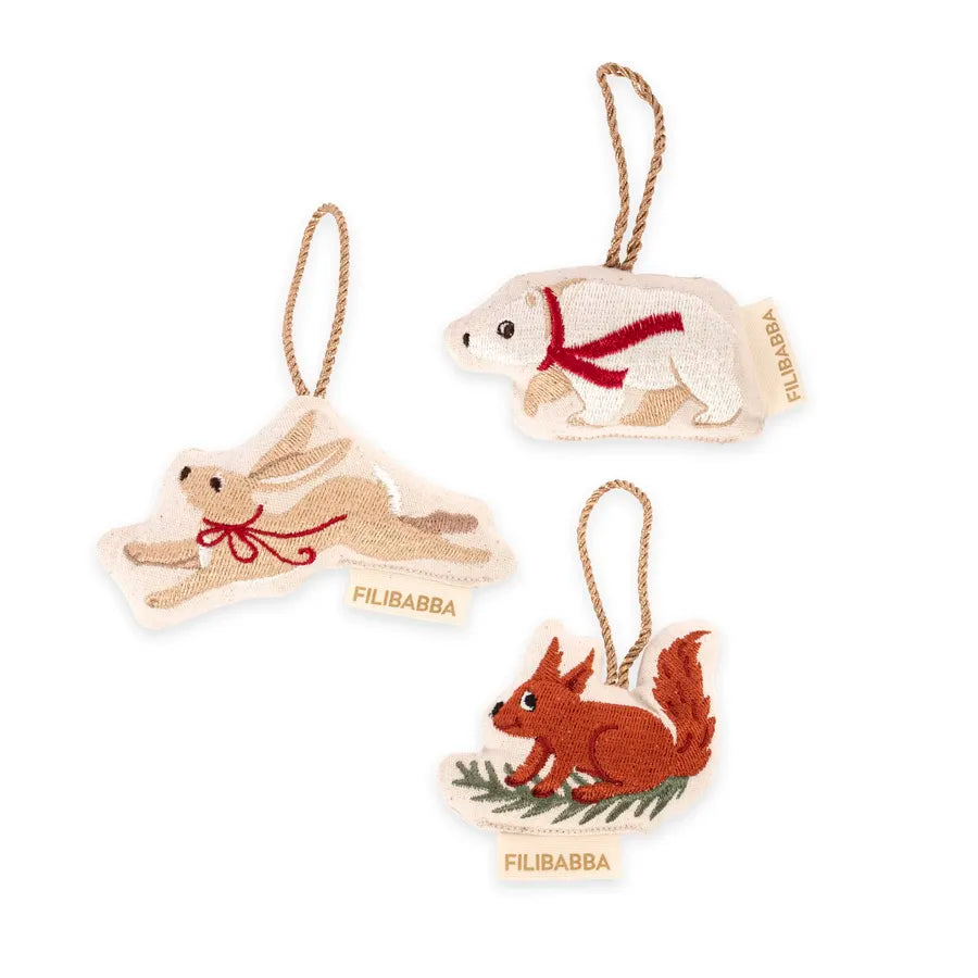Decorațiuni pentru Crăciun, set de 3 bucăți, Nordic Animals