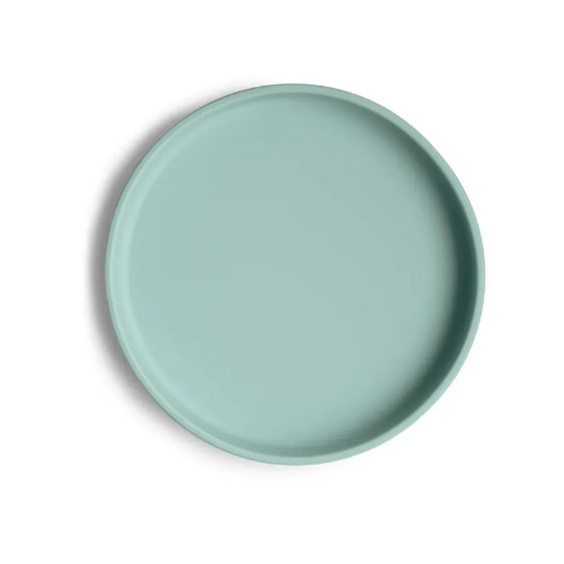 Farfurie clasică din silicon, cu ventuză, cambridge blue
