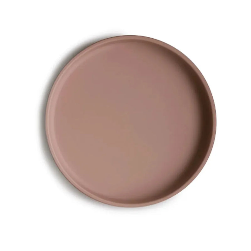 Farfurie clasică din silicon, cu ventuză, cloudy mauve