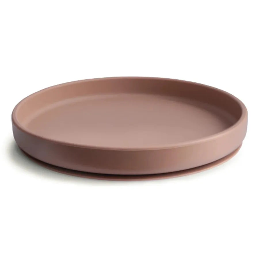 Farfurie clasică din silicon, cu ventuză, cloudy mauve