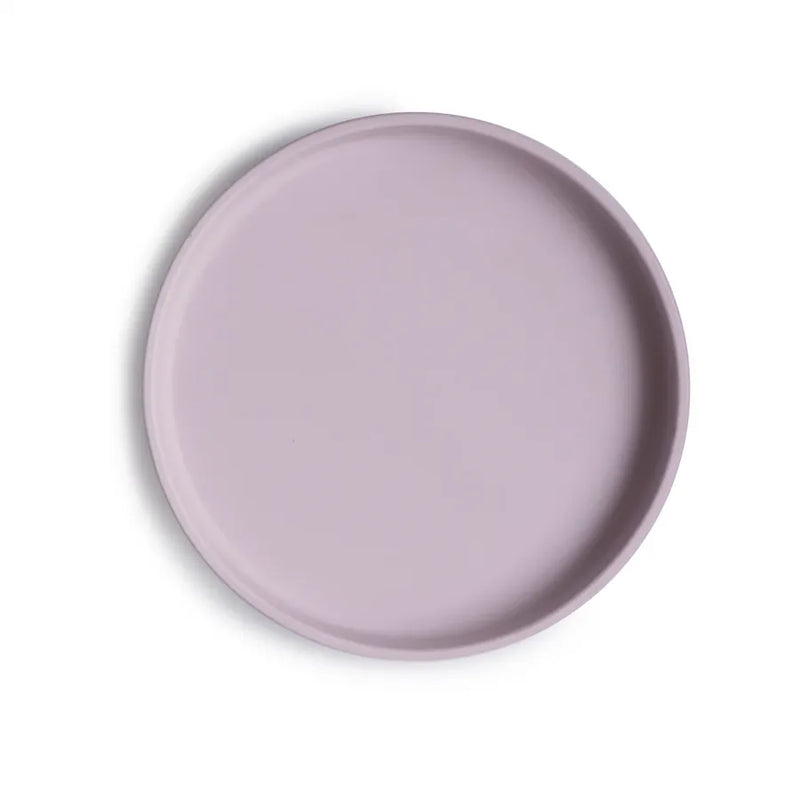 Farfurie clasică din silicon, cu ventuză, soft lilac