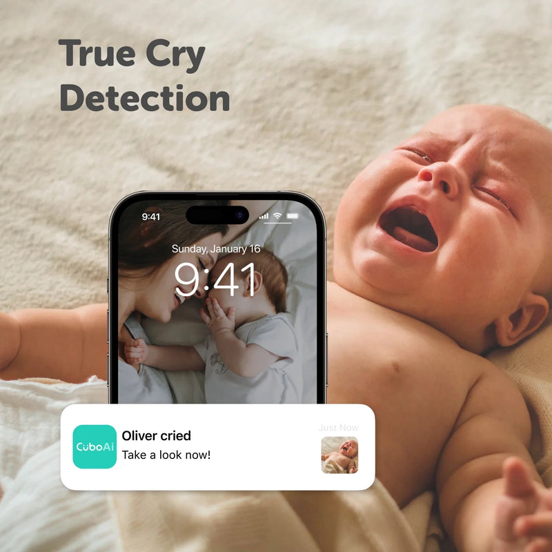 Dispozitiv inteligent WiFi de monitorizare video pentru bebeluși, CuboAi Smart Baby Monitor 3