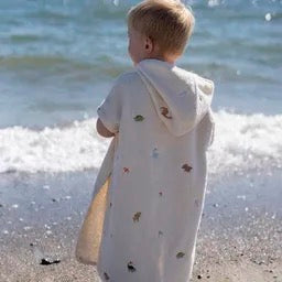 Halat de baie tip Poncho din bumbac organic, 85 x 52 cm