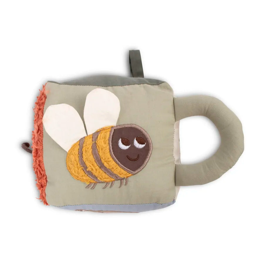 Jucărie senzorială din material textil, Cub, little wonders