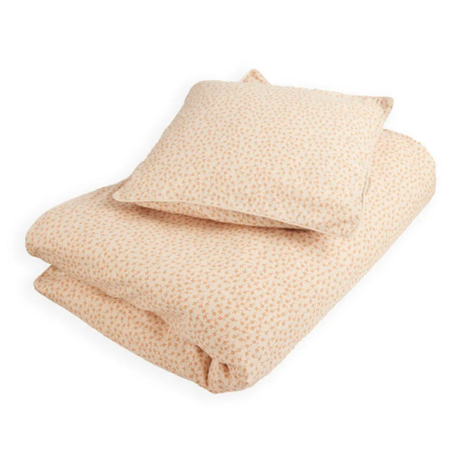 Lenjerie de pat din bumbac organic, Breezy Harmoni Sandy, 70 x 140 cm