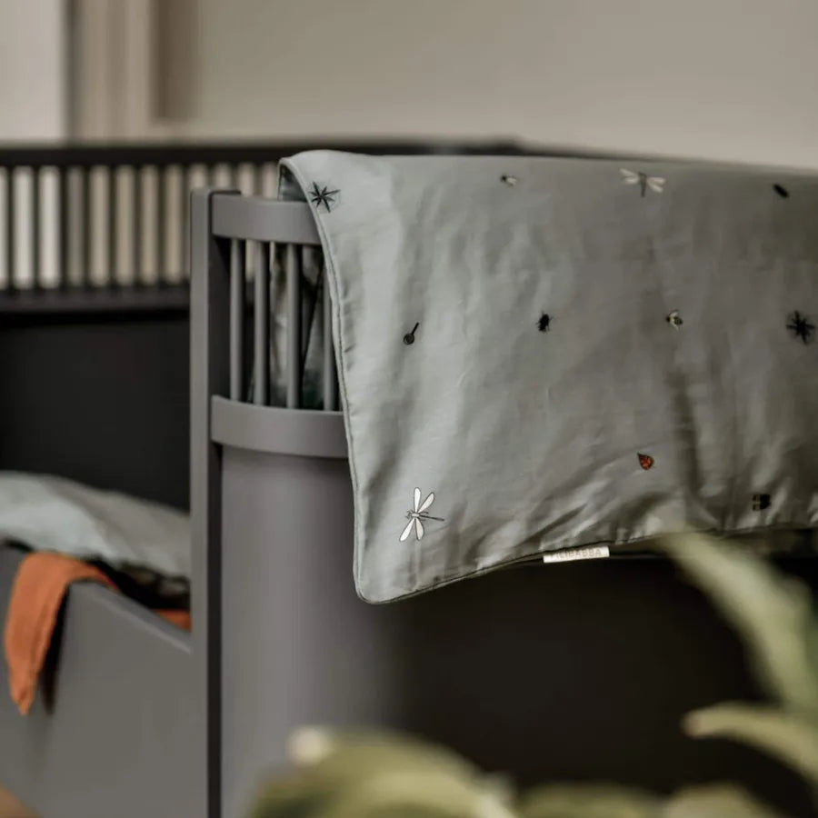Lenjerie de pat din bumbac organic, Moss Green, 70 x 140 cm