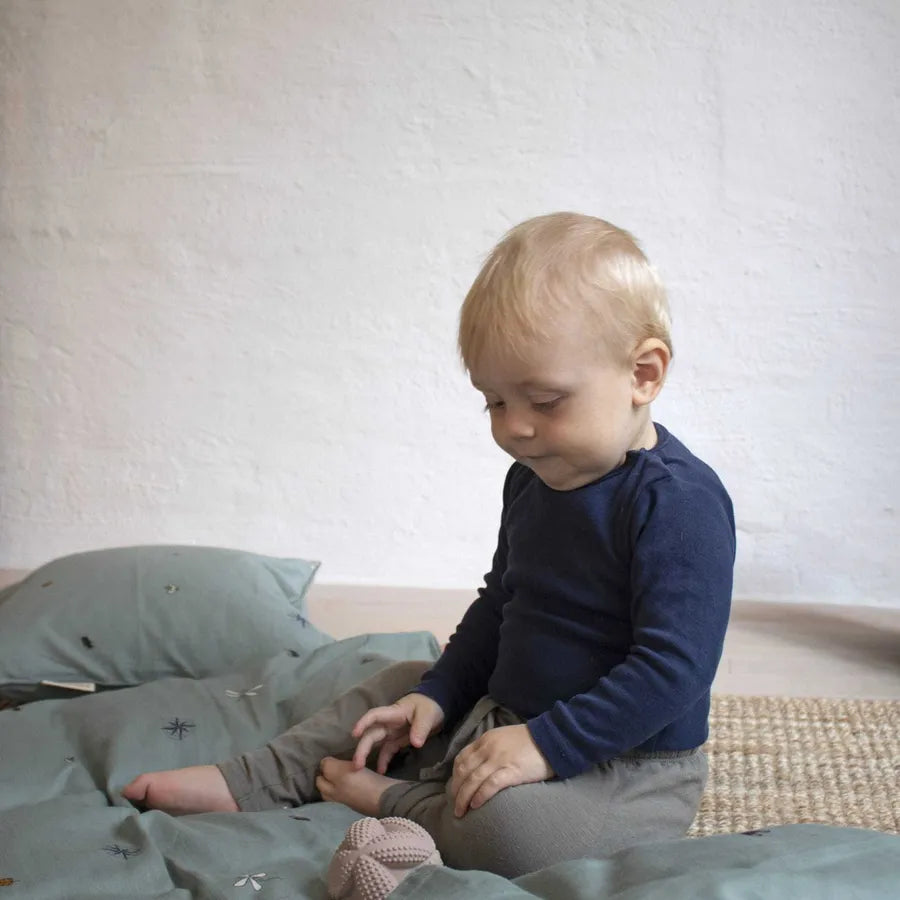 Lenjerie de pat din bumbac organic, Moss Green, 70 x 140 cm