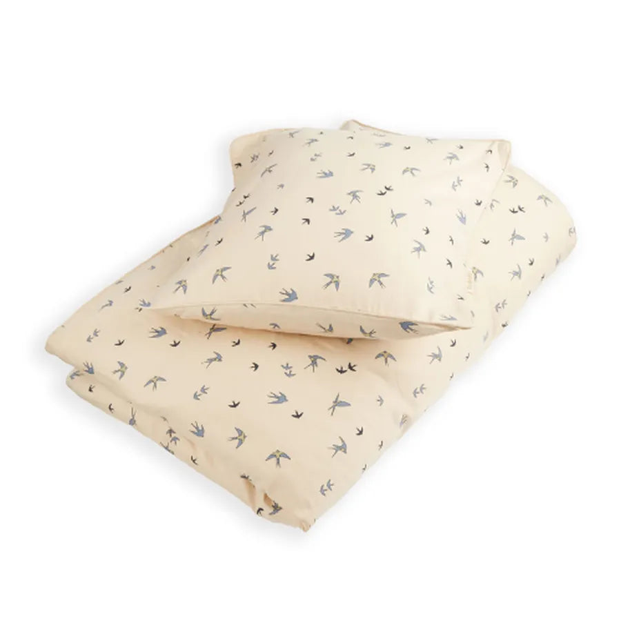 Lenjerie de pat din bumbac organic, Swallow Blue, 70 x 140 cm
