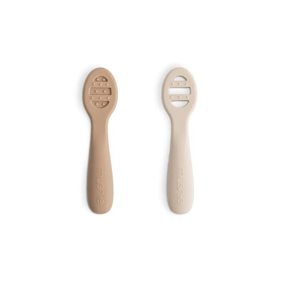 Lingurițe de antrenament din silicon, set de 2 bucăți, natural/shifting sand
