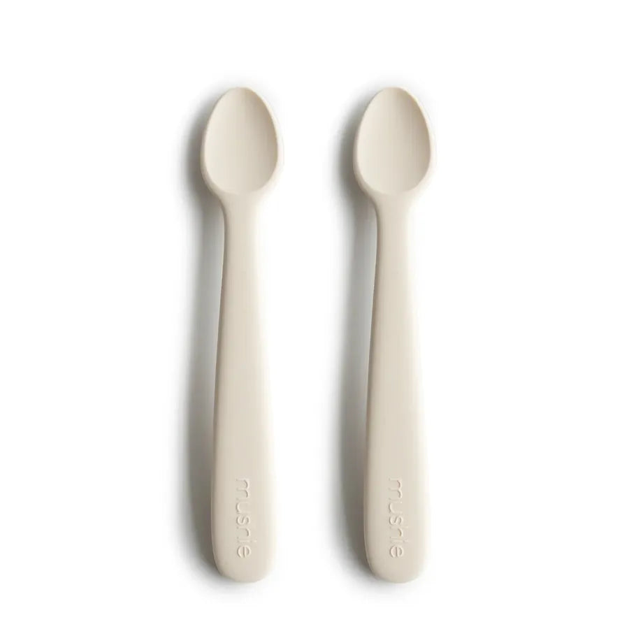 Lingurițe din silicon, set de 2 bucăți, ivory