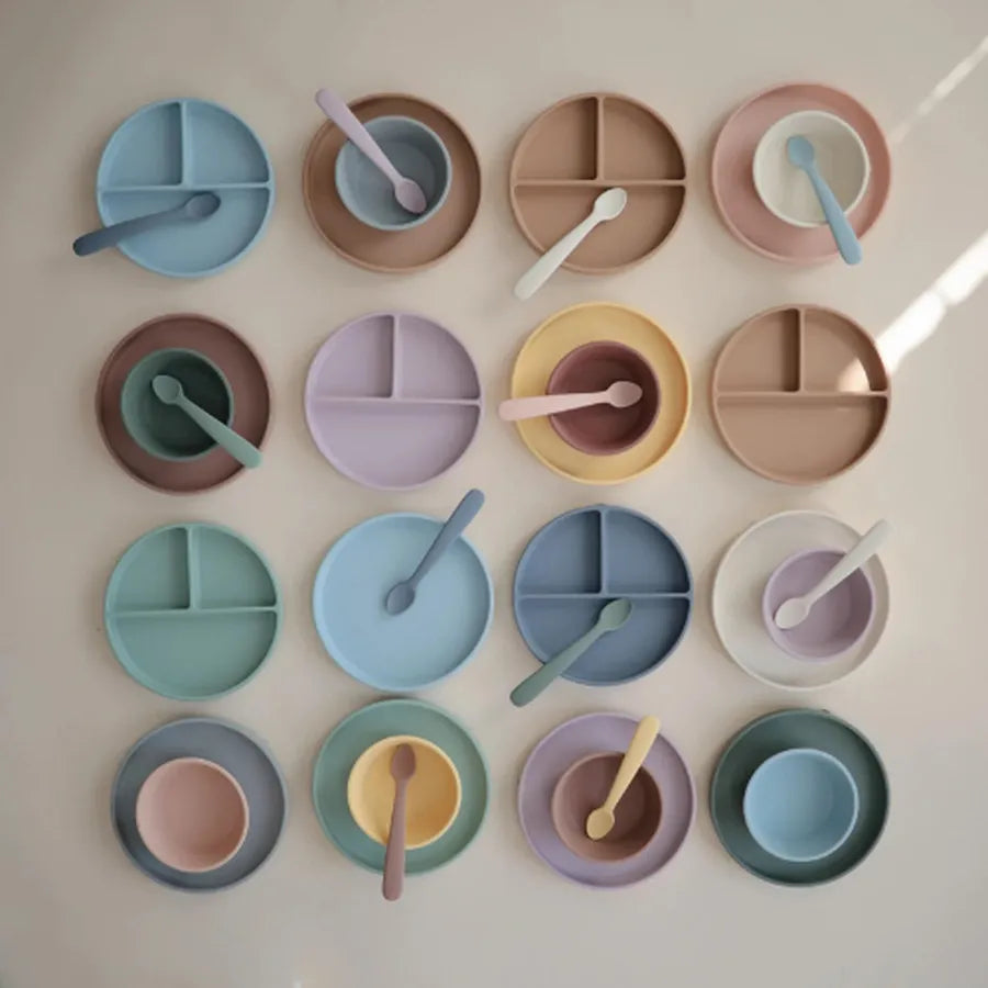 Lingurițe din silicon, set de 2 bucăți, powder blue
