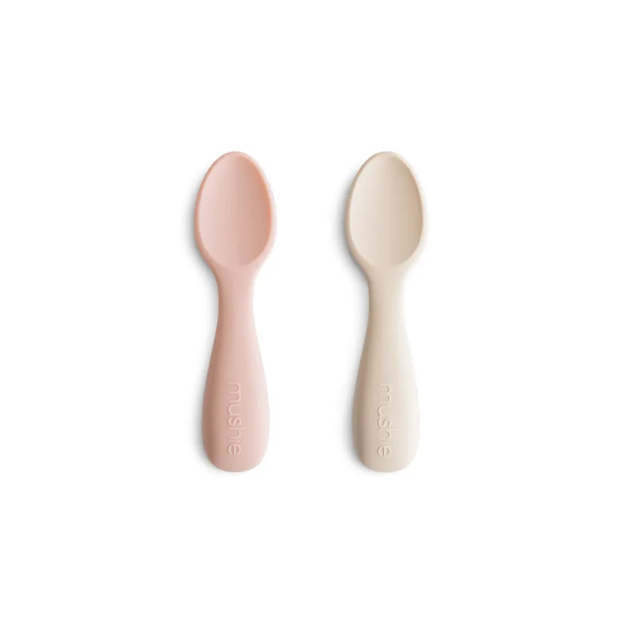 Lingurițe scurte din silicon, set de 2 bucăți, blush/shifting sand
