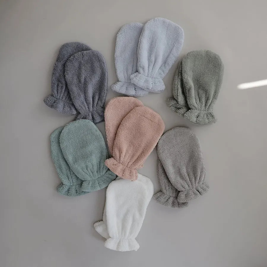 Mănuși pentru baie din bumbac organic, set de 2 bucăți, baby blue