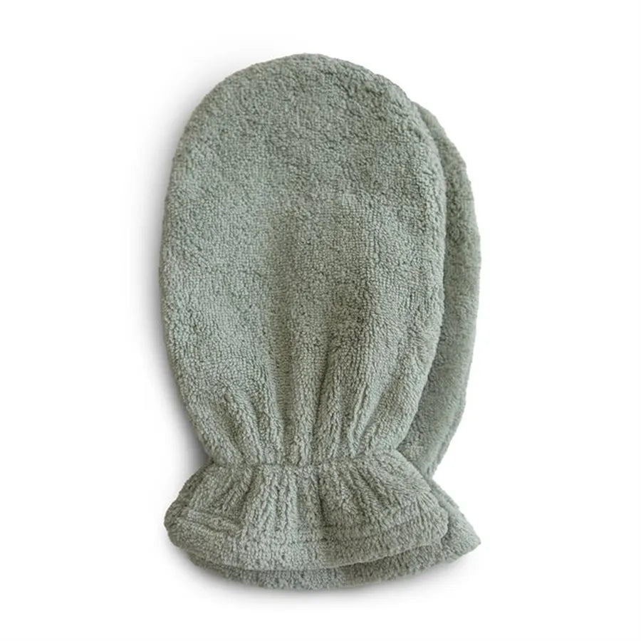 Mănuși pentru baie din bumbac organic, set de 2 bucăți, moss