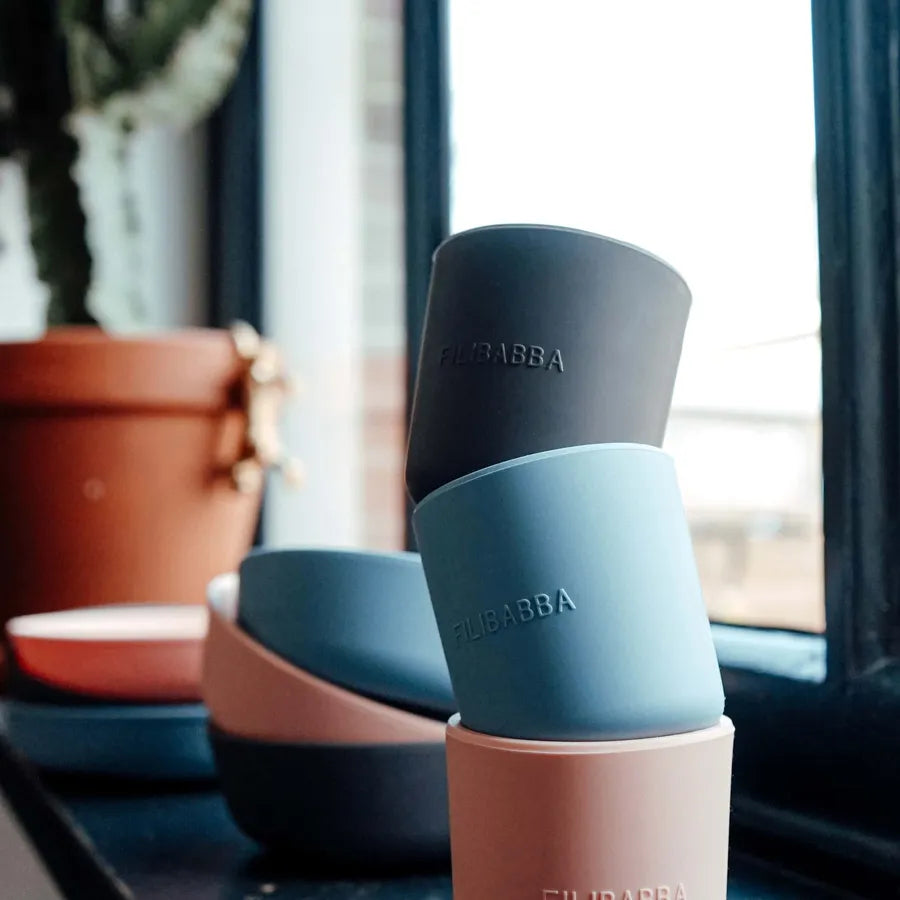 Pahare din silicon, set de 2 bucăți, peach