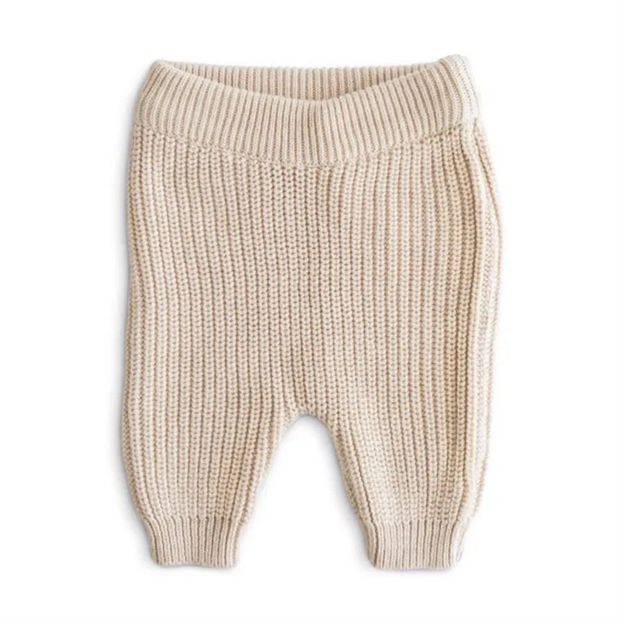 Pantaloni din tricot, Mushie, beige