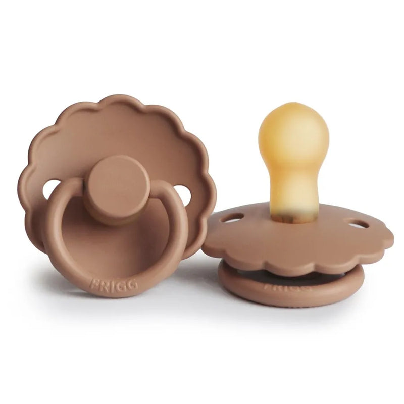 Suzetă din cauciuc natural Daisy, peach bronze