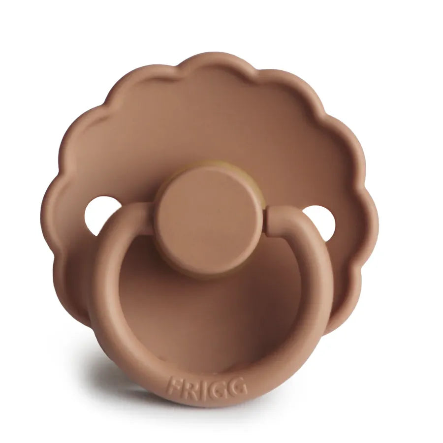 Suzetă din cauciuc natural Daisy, peach bronze