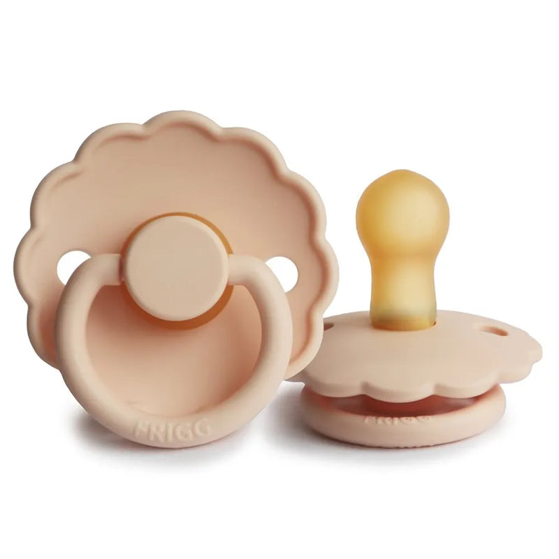 Suzetă din cauciuc natural Daisy, pink cream