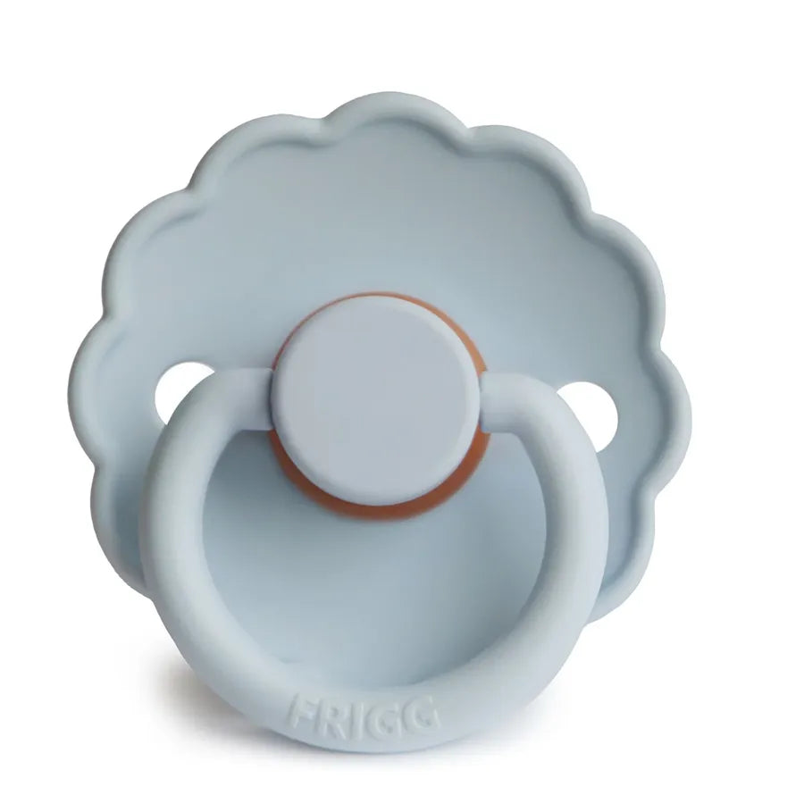 Suzetă din cauciuc natural Daisy, powder blue