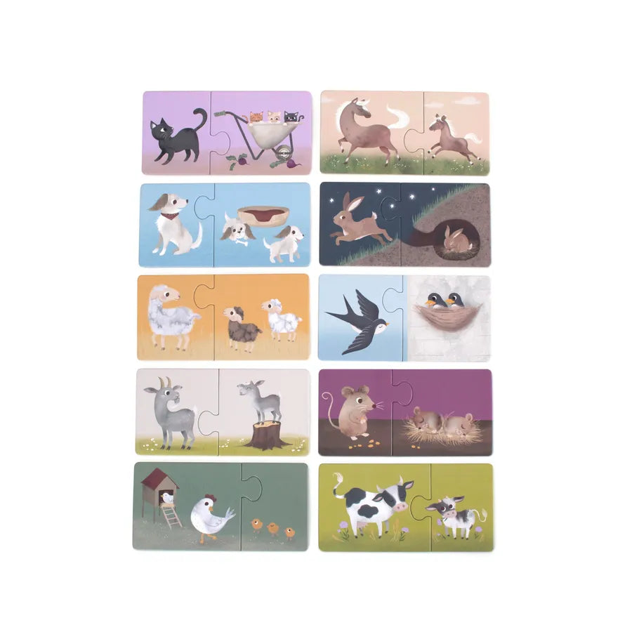 Puzzle, set de 10 bucăți, farm animals