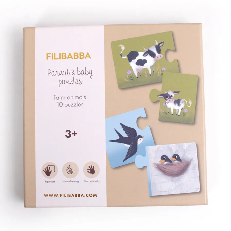 Puzzle, set de 10 bucăți, farm animals