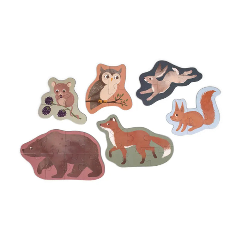 Puzzle din carton, set de 7 bucăți, nordic animals