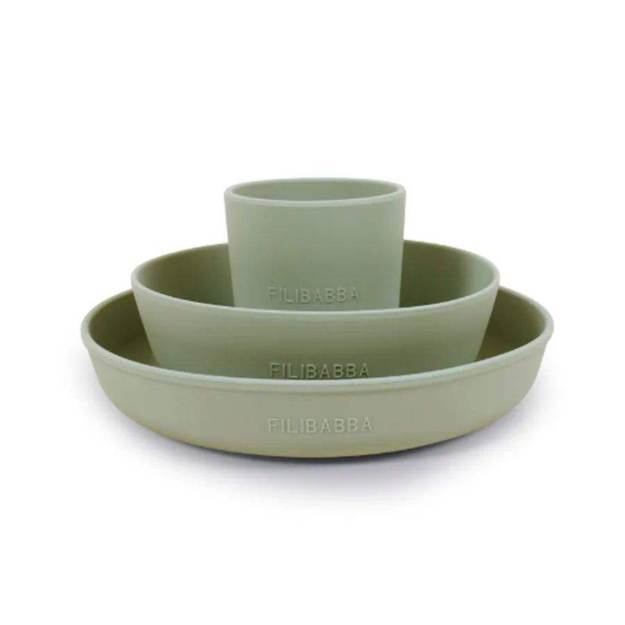 Set de masă din silicon, set de 3 piese, green