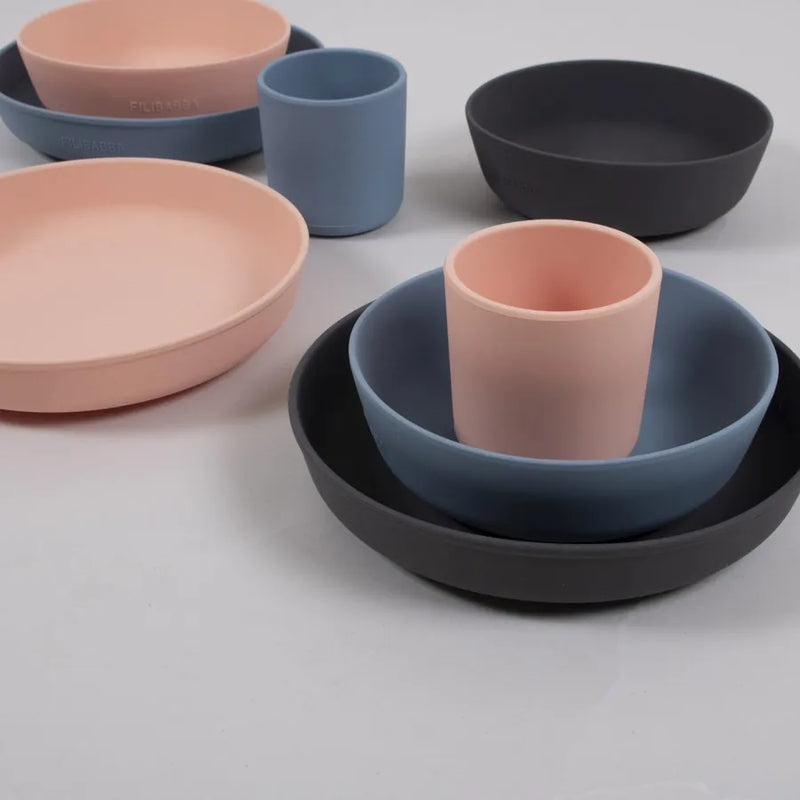 Set de masă din silicon, set de 3 piese, powder blue