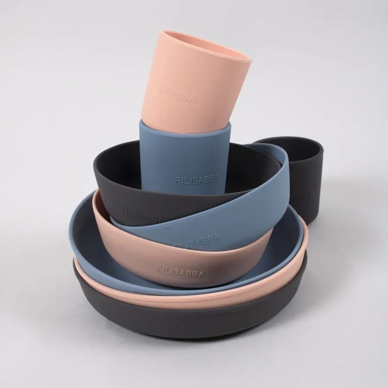 Set de masă din silicon, set de 3 piese, powder blue