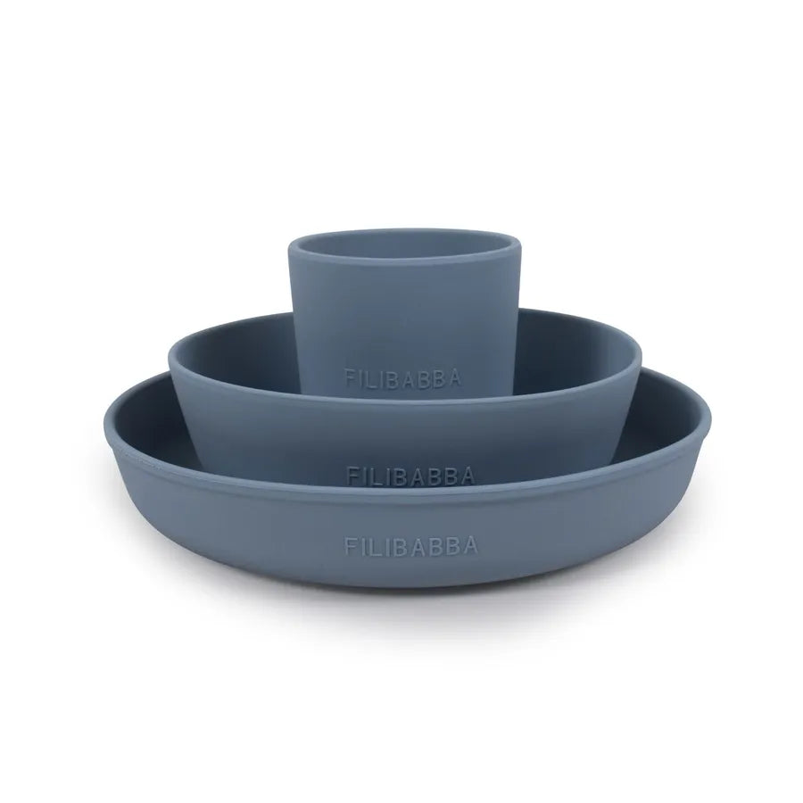 Set de masă din silicon, set de 3 piese, powder blue