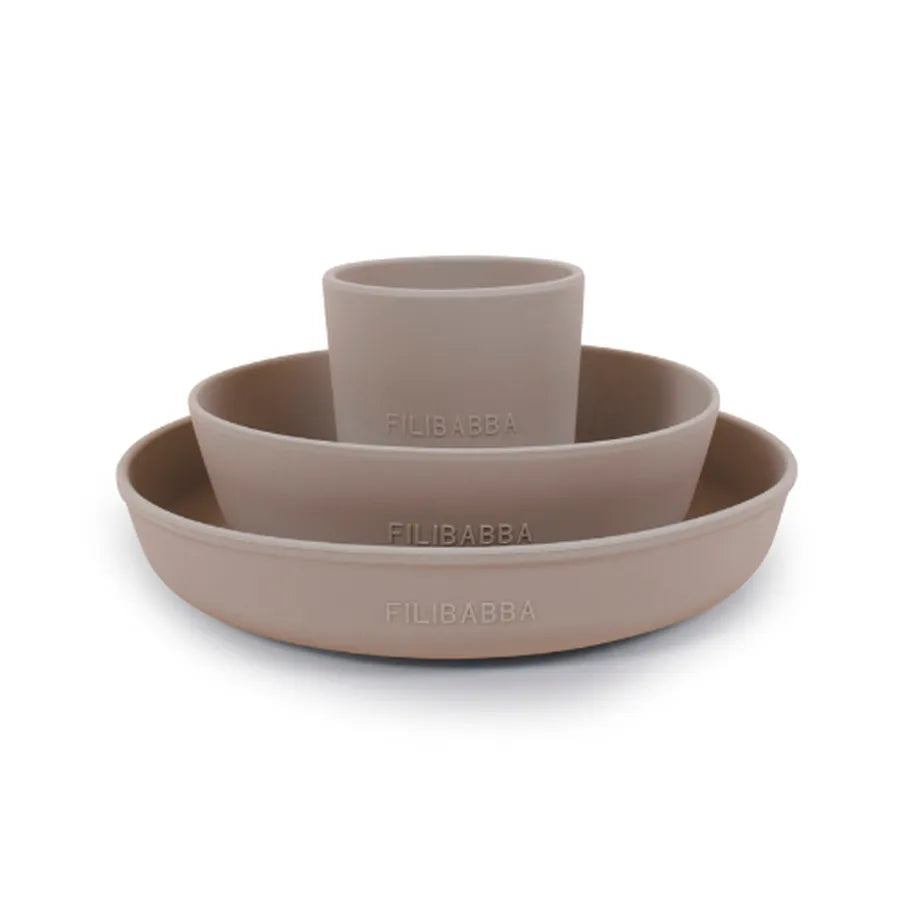 Set de masă din silicon, set de 3 piese, warm grey