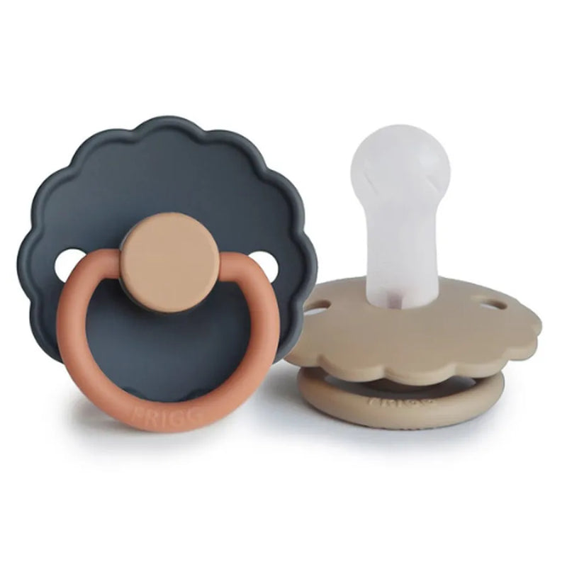 Suzete din silicon Daisy, set de 2 bucăți, aurora/croissant