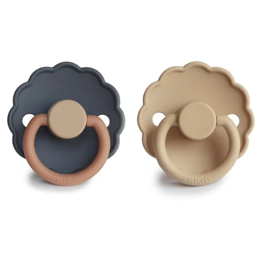 Suzete din silicon Daisy, set de 2 bucăți, aurora/croissant