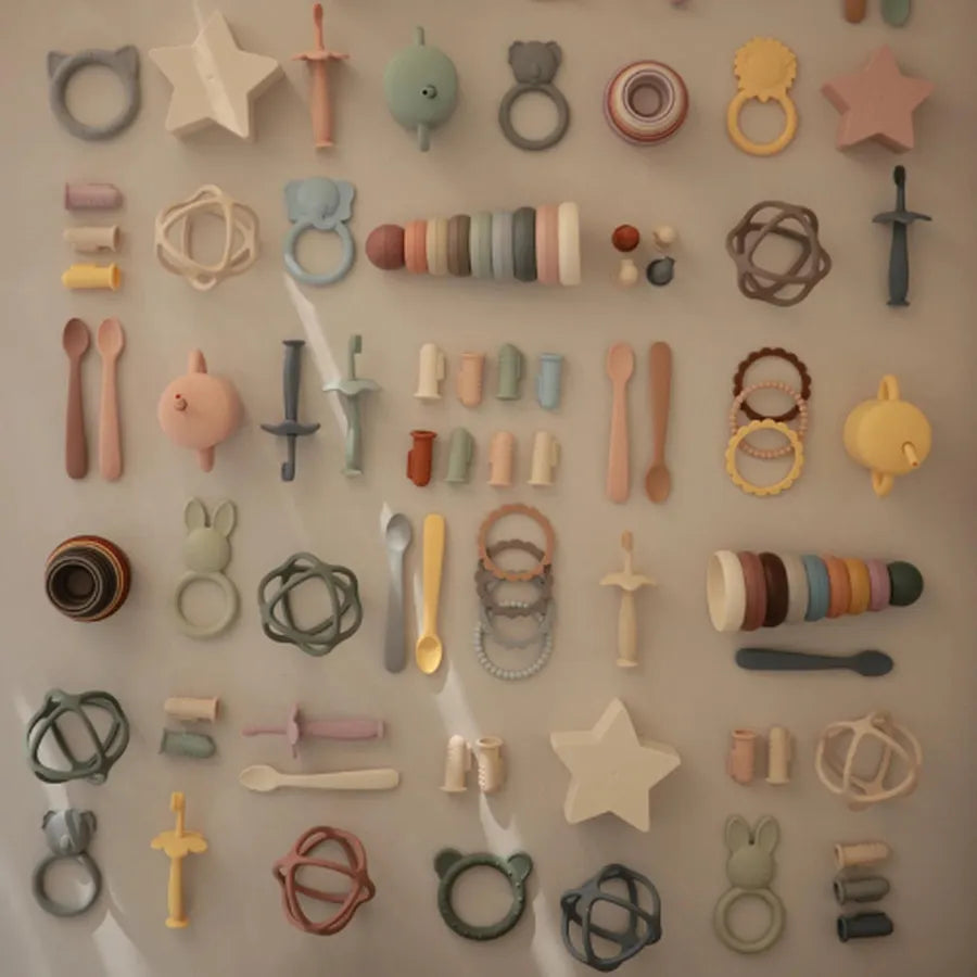 Periuțe de dinți degetar, set de 2 bucăți, clay/shifting sand