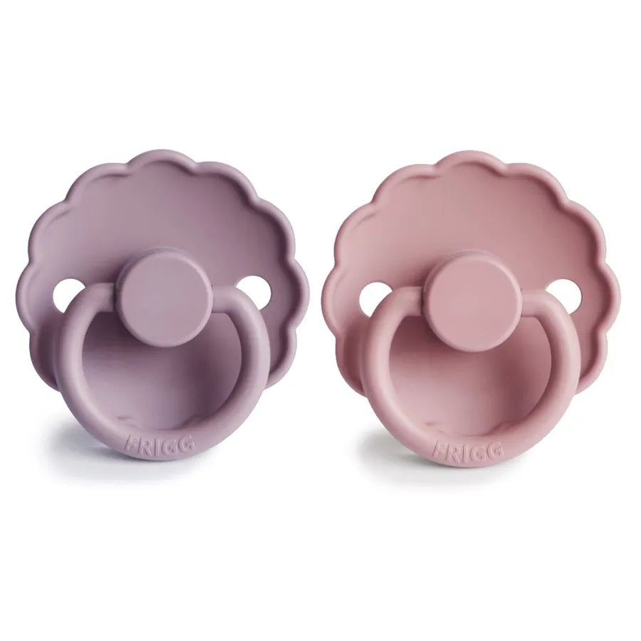 Suzete din silicon Daisy, set de 2 bucăți, baby pink/soft lilac