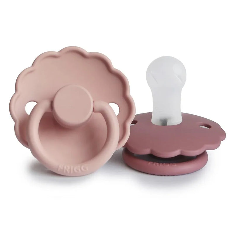 Suzete din silicon Daisy, set de 2 bucăți, blush/cedar
