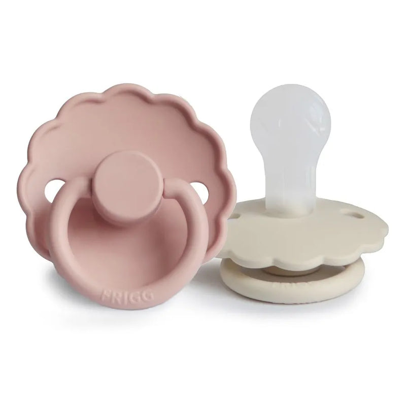 Suzete din silicon Daisy, set de 2 bucăți, blush/cream