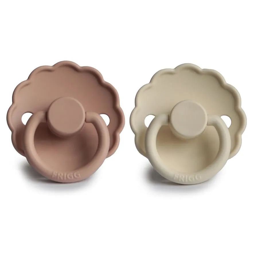 Suzete din silicon Daisy, set de 2 bucăți, blush/cream