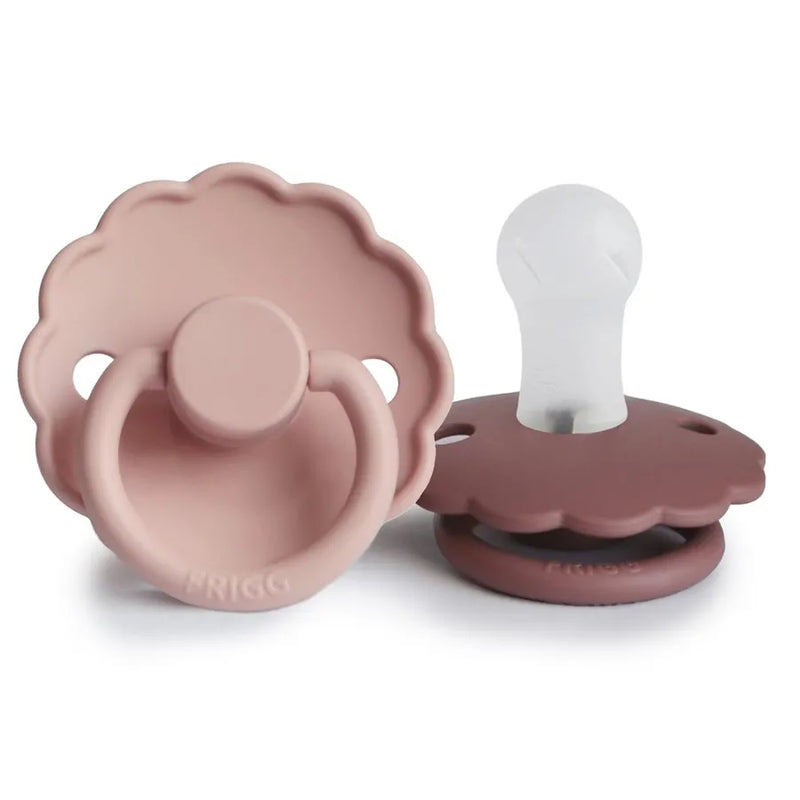 Suzete din silicon Daisy, set de 2 bucăți, blush/woodchuck