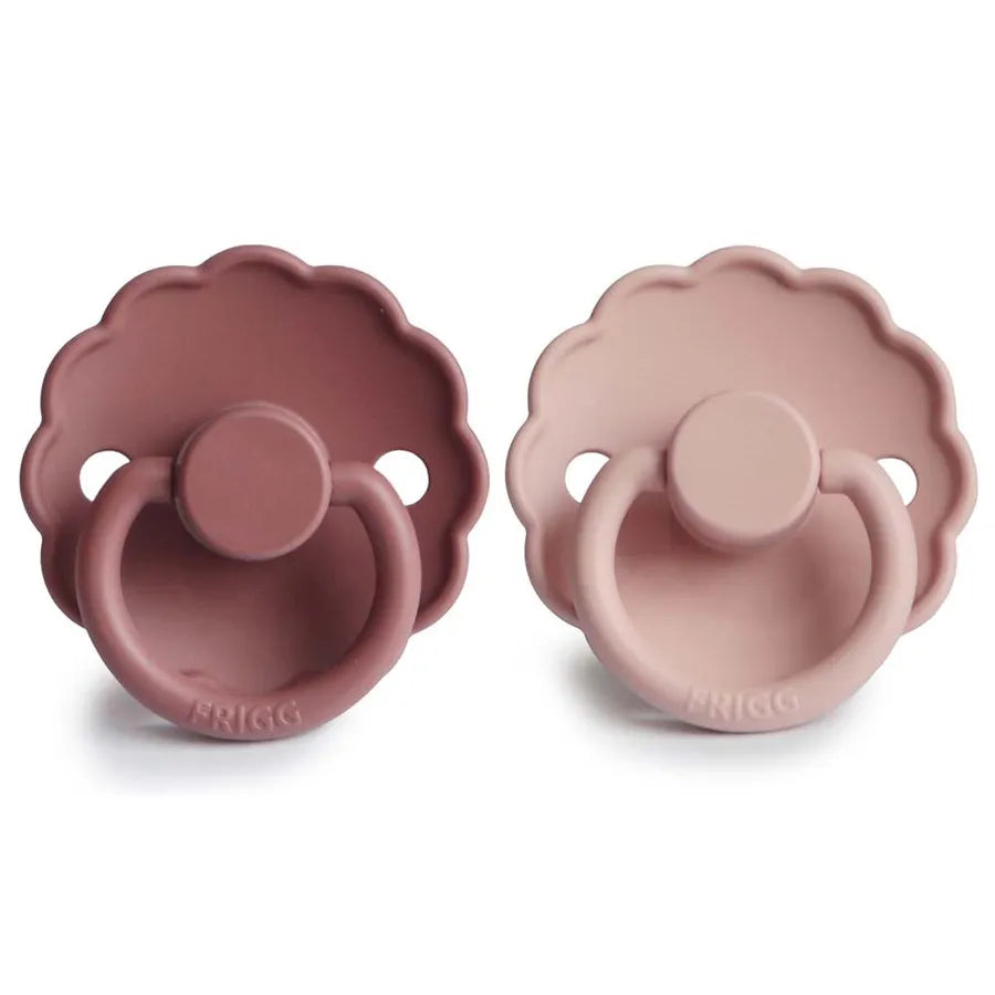 Suzete din silicon Daisy, set de 2 bucăți, blush/woodchuck
