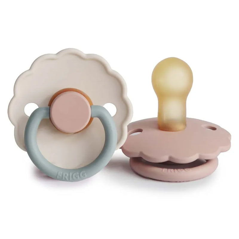 Suzete din cauciuc natural Daisy, set de 2 bucăți, blush/cotton candy