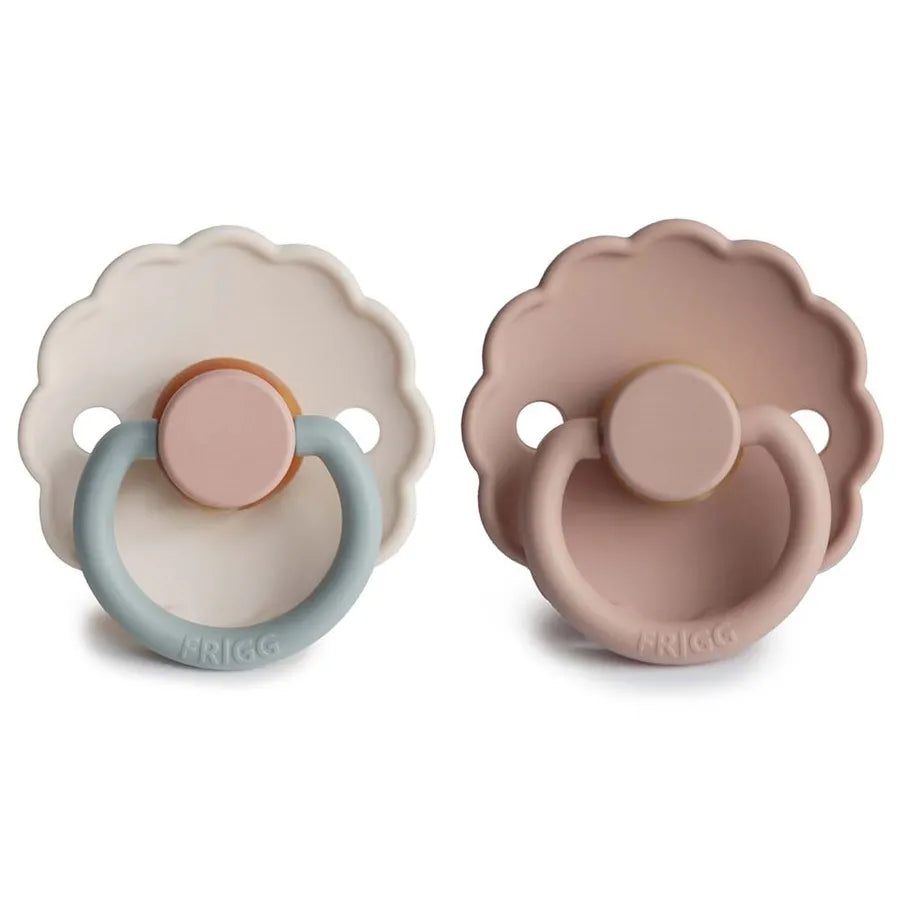 Suzete din cauciuc natural Daisy, set de 2 bucăți, blush/cotton candy