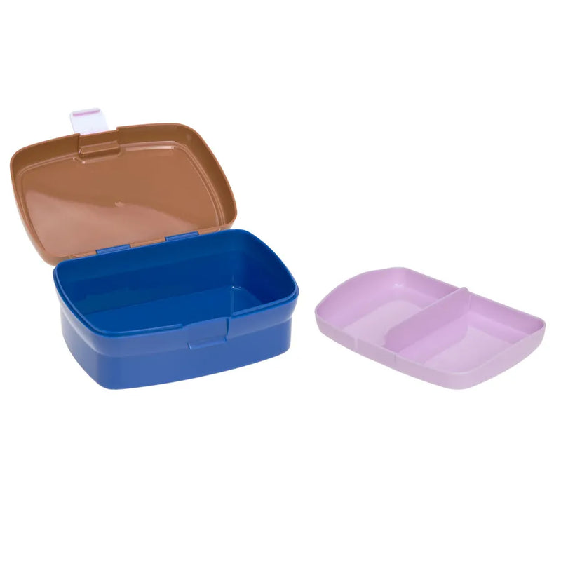 Set cutie de prânz și sticlă din tritan, little gang, caramel / blue