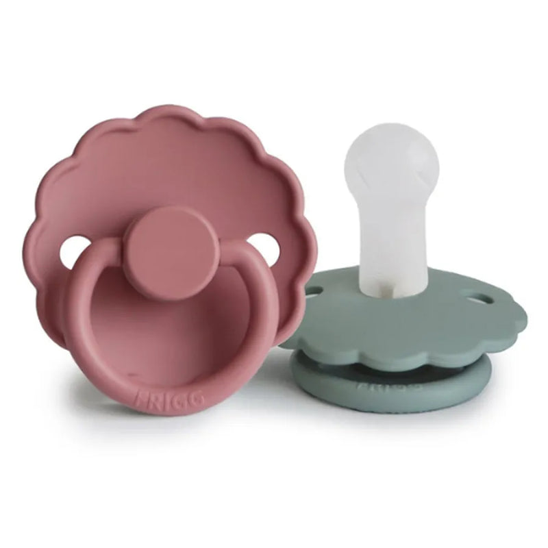 Suzete din silicon Daisy, set de 2 bucăți, cedar/lily pad