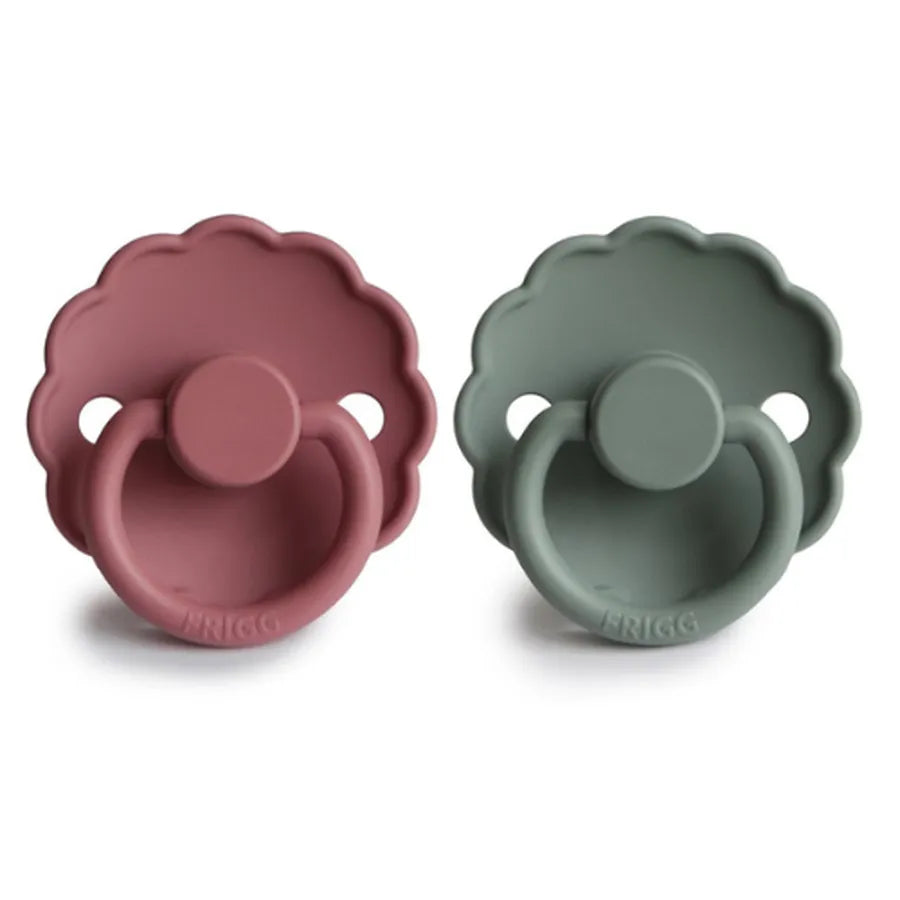 Suzete din silicon Daisy, set de 2 bucăți, cedar/lily pad